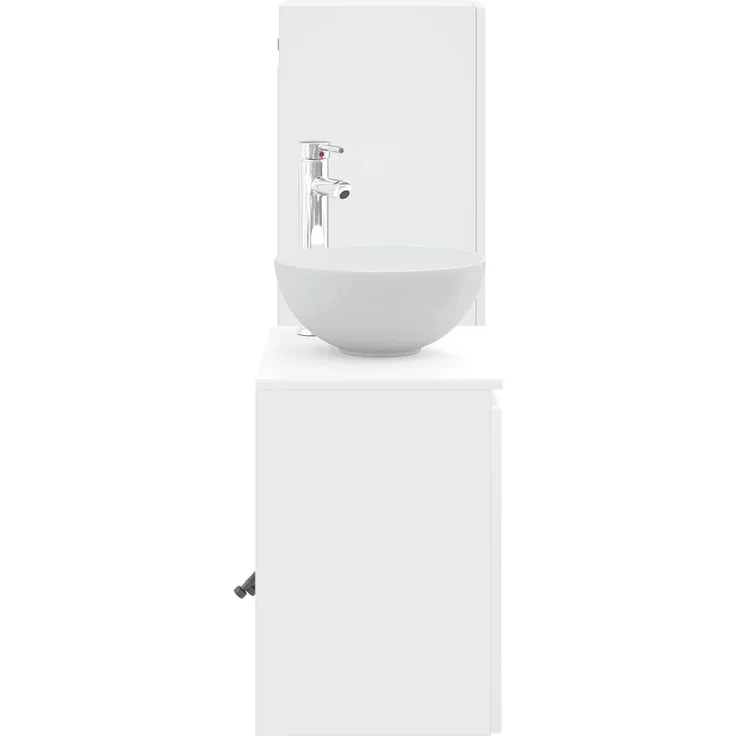 vidaXL Badezimmerschrank-Set 2 stk. Hochglanz Weiß 33 x 34,5 x 100 cm 3406117 – Bild 4