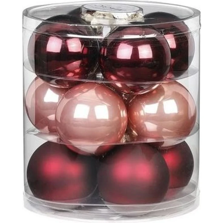 MAGIC by Inge Weihnachtsbaumkugel, Weihnachtskugeln Glas 8cm Vintage Rose, 12 Stück – Bild 2