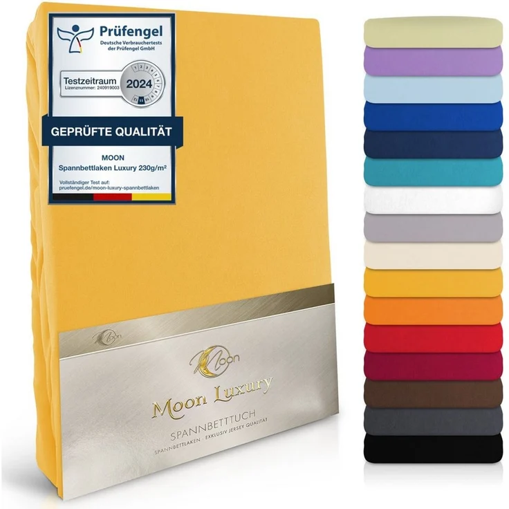 MOON Heimtextilien Spannbettlaken MOON-Luxury Spannbettlaken Jersey Stretch 230g/m², 97% Mako-Baumwolle 3% Elastan – Bild 5