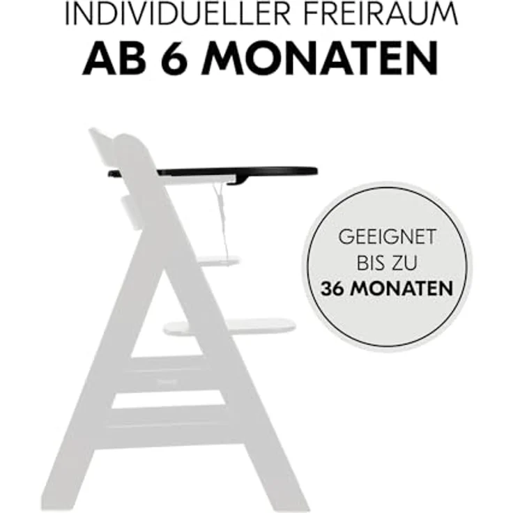 Hauck Hochstuhltablett Alpha Click Tray, Black, Kunststoff, aus recyceltem Material – Bild 8