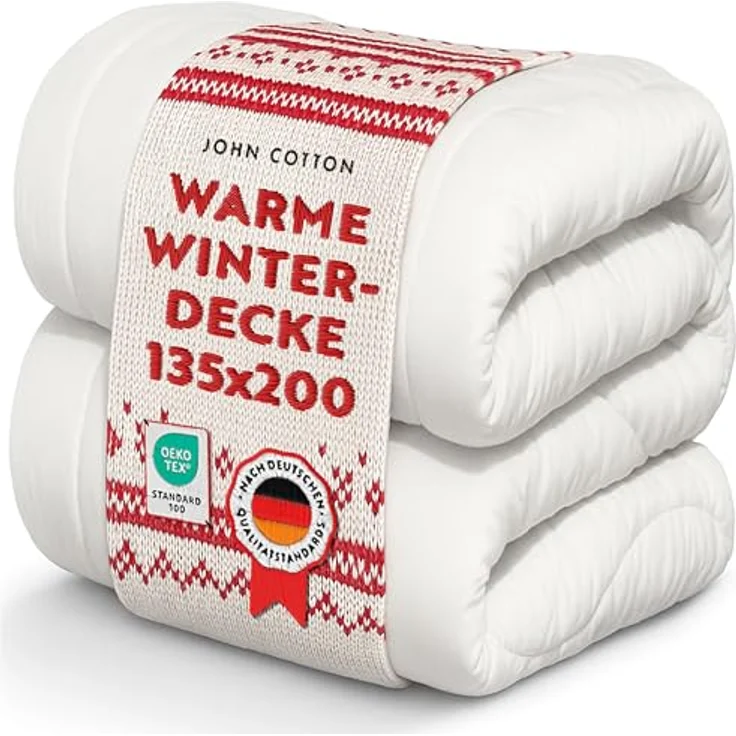 John Cotton New Way Bettdecke 135x200 - Innovativ & Atmungsaktive Winterdecke für Allergiker | Oeko-Test Zertifiziert Bettdecken | Weiche Microfaser Schlafdecke | Winterdecke 135x200 cm – Bild 2