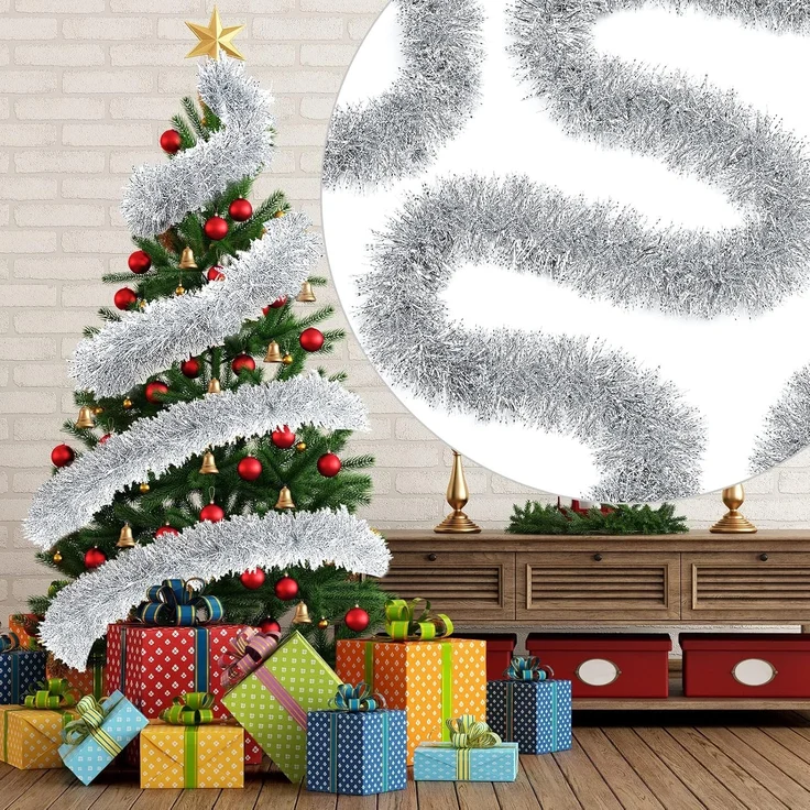 4 m Weihnachtsdekoration, Baumform, hängend, Rot, Innen & Außen. – Bild 1