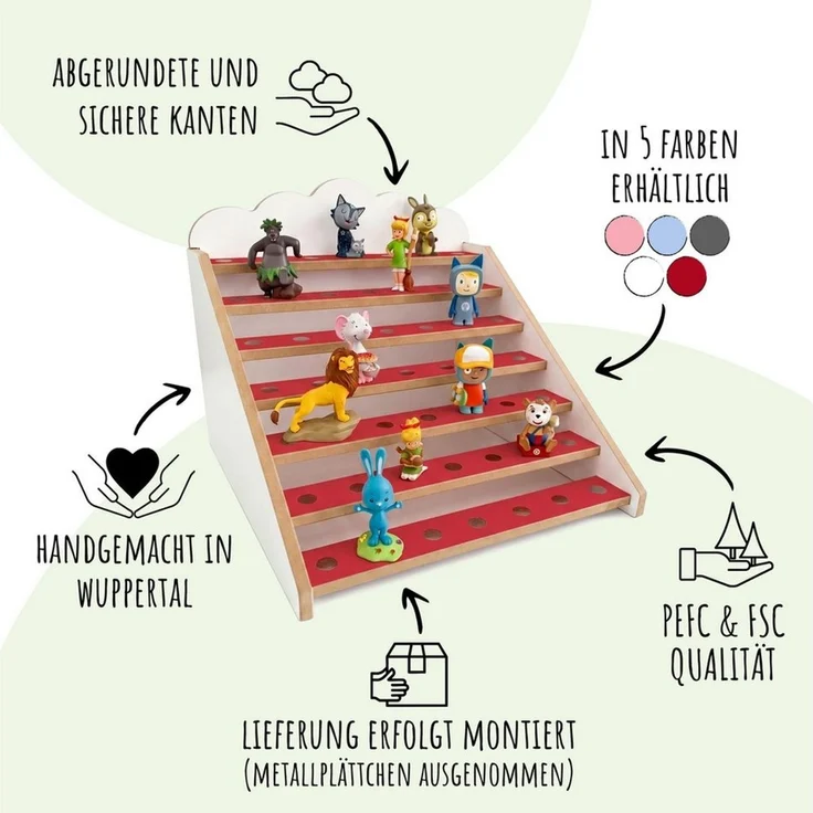 Holzura Kinderregal Tonie Regal für IKEA KALLAX – magnetisch – für ca. 50 Toniefiguren – Bild 4