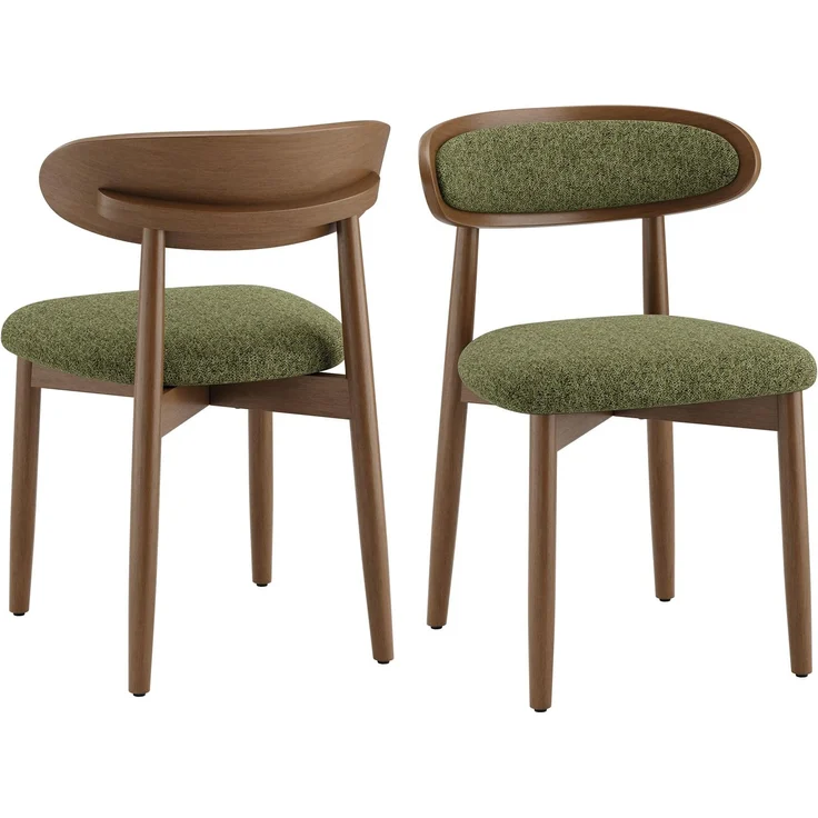 MALOL Esszimmerstühle 2er Set, Stühle Esszimmer, Ergonomischer Küchenstuhle mit Massivholzrahmen, 5cm Schaumpolsterung, Bequeme Polstersitzfläche, KüchenKüchenstuhle für Zuhause und Gewerbe, Grün