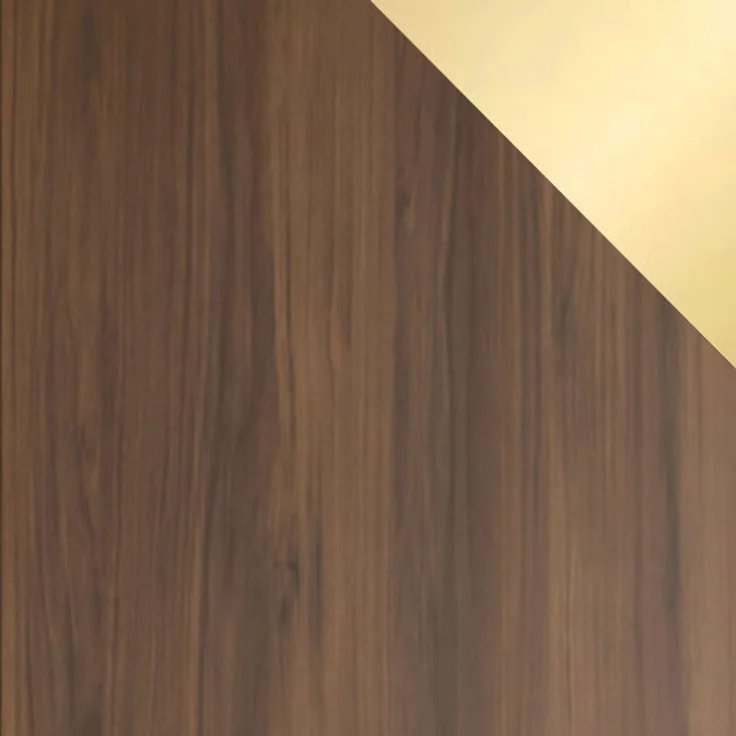 Drehtürenschrank Borton I, Kleiderschrank mit 2 Türen (Farbe: Nuss Warmia / Nuss Warmia + Gold) – Bild 5