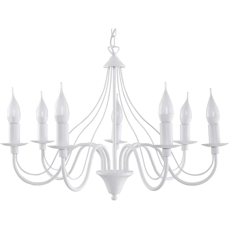 Pendelleuchte, Weiß, Stahl, Vintage, H 80 cm