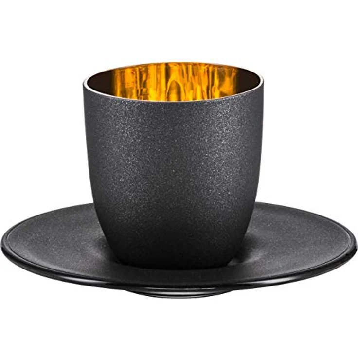 Eisch Cosmo Gold Espresso 109/6 mit Untersetzer In Geschenkröhre – Bild 5