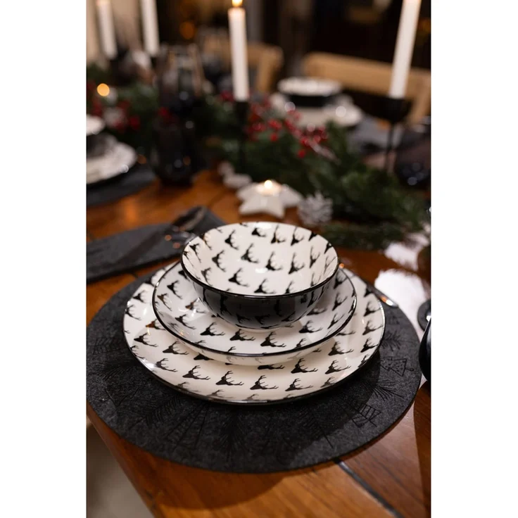 Weihnachts-Teller ca. 19 cm aus Porzellan | Festlicher Essteller für Vorspeisen, Snacks & Desserts | Spülmaschinenfest & langlebig – Bild 5