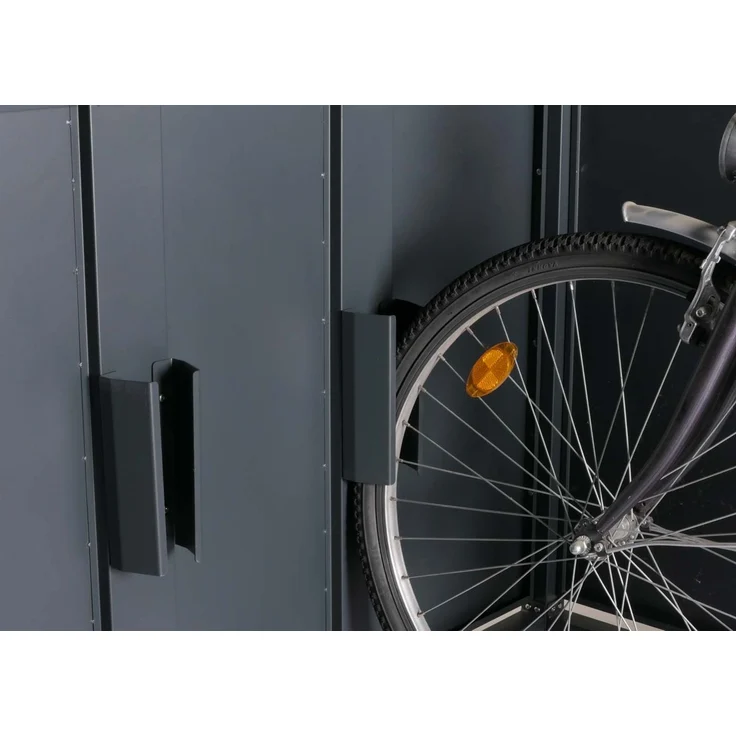 4er-Fahrradgarage HWC-L56c, Gerätehaus Fahrradbox mit Ablage, abschließbar Metall 160x222x208cm ~ anthrazit – Bild 7