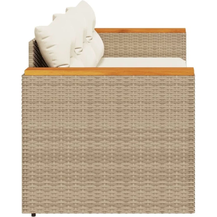 vidaXL Gartensofa mit Kissen 3-Sitzer Beige Poly Rattan 365831 – Bild 2