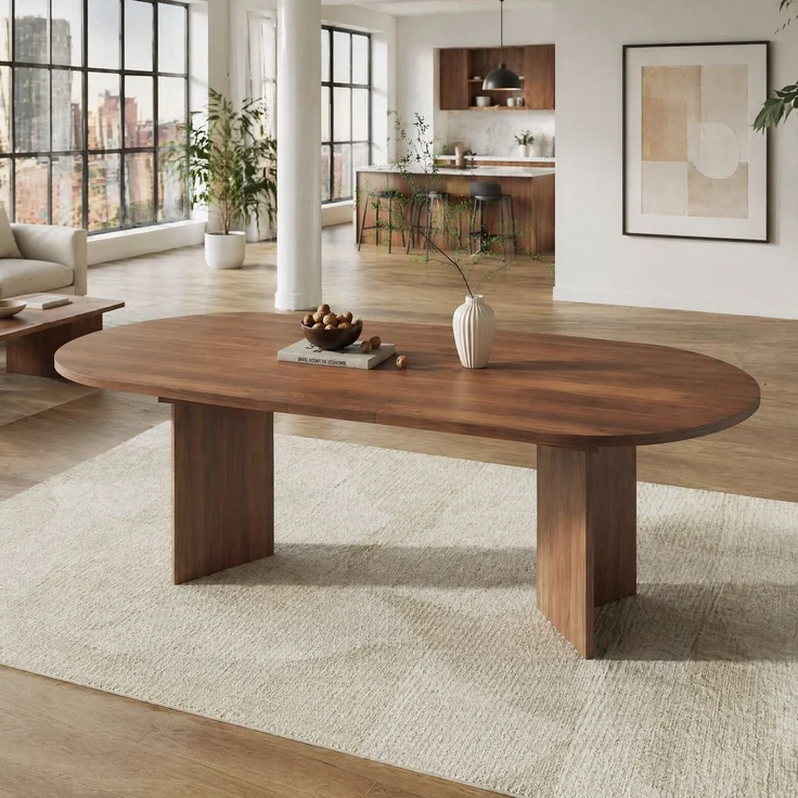 Esstisch 160/200x90 cm ausziehbar – MDF in Walnuss mit abgerundeten Ecken – Bild 4