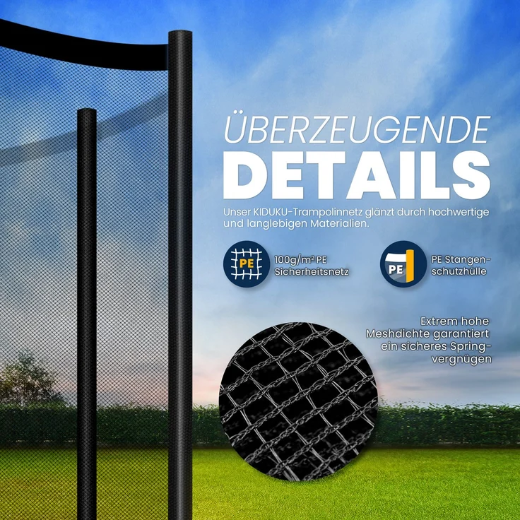 KIDUKU Trampolin Ersatznetz, 6 Stangen, Ø 427 cm – Bild 2