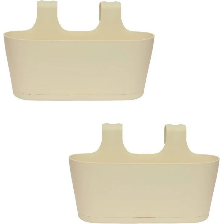Engelland Blumenkasten Blumentopf zum Hängen (Vorteils-Set, 2 St, Fassungsvermögen je Topf 5,5 Liter), UV-Beständig, Frostbeständig, Wasserauffangschalen