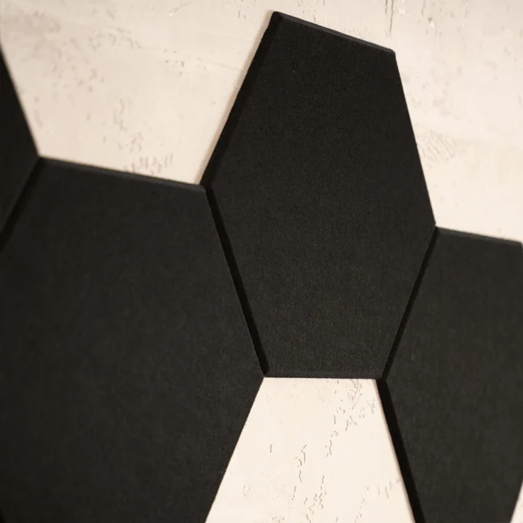 HOME DELUXE Akustikplatten Hexagon selbstklebend SILENT - 20er Set Schwarz – Bild 5