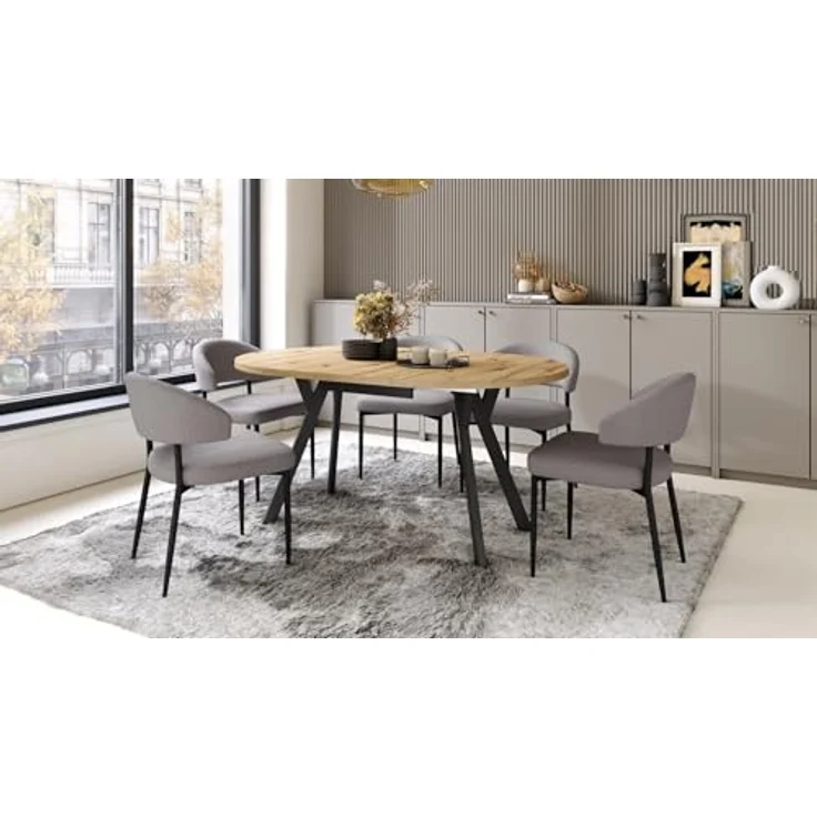 designimpex Esstisch Design Esstisch Aldo ausziehbar 90 cm bis 145 cm rund Esszimmer Tisch, Esstisch, Esszimmertisch, Tisch, Ausziehtisch, Küchentisch, Esszimmer – Bild 9