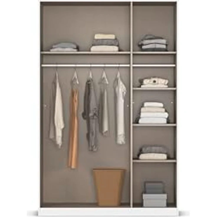 Rauch Möbel Alabama, Kleiderschrank für Schlafzimmer, Kinderzimmer, Wohnzimmer, Garderobe, Flur, 3-türig, mit Zubehör Classic, Farbe Weiß/Eiche Artisan, Holz, Breite 136 cm – Bild 6