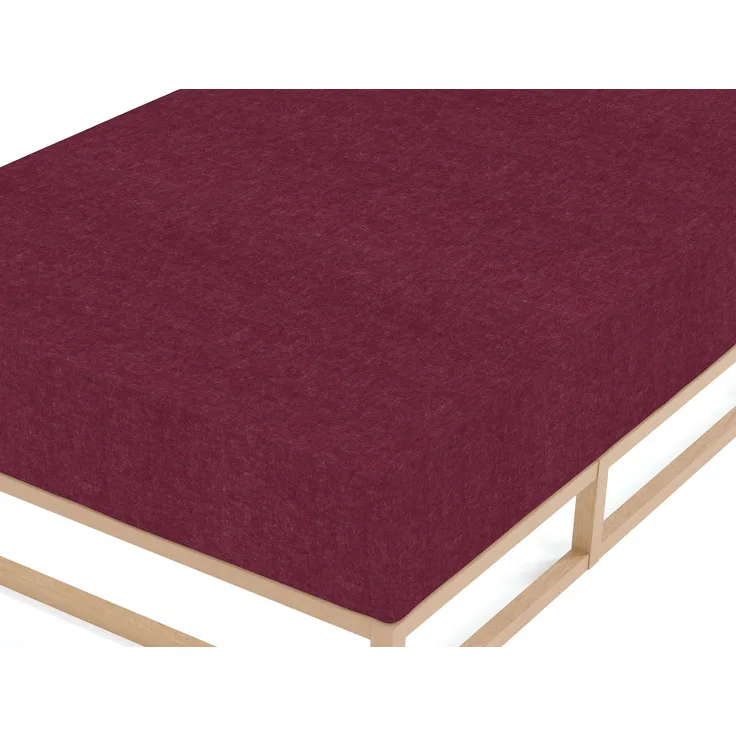 biberna Spannbetttuch , burgunder, 1x 140x200 cm - 160x200 cm