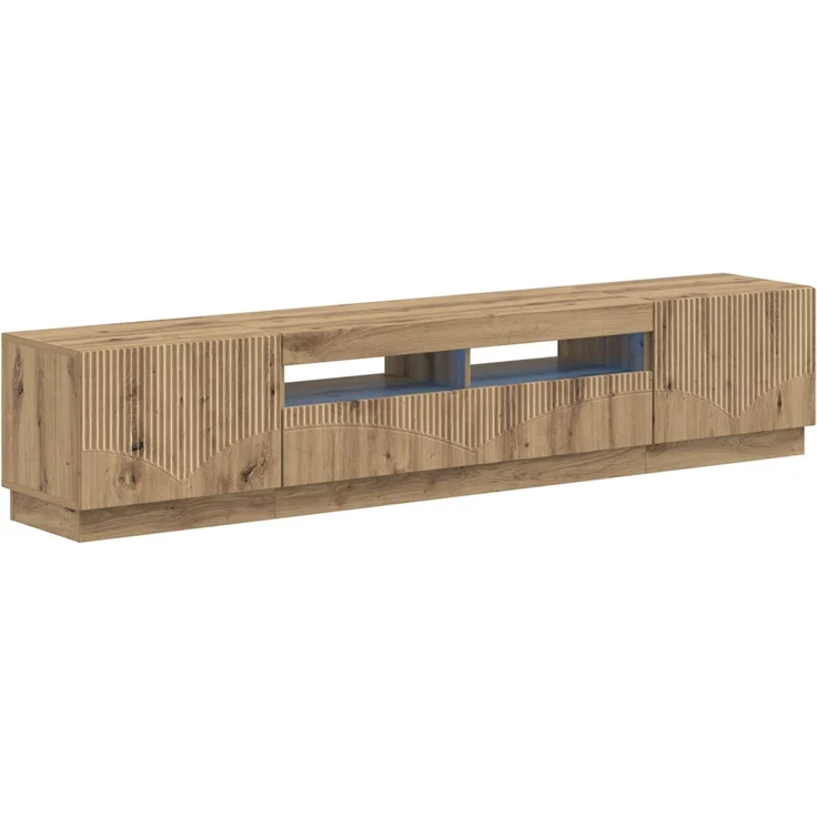 vidaXL LED-TV-Schrank HOORN 3 stk. Artisan-Eiche Holzwerkstoff 3416851 – Bild 2