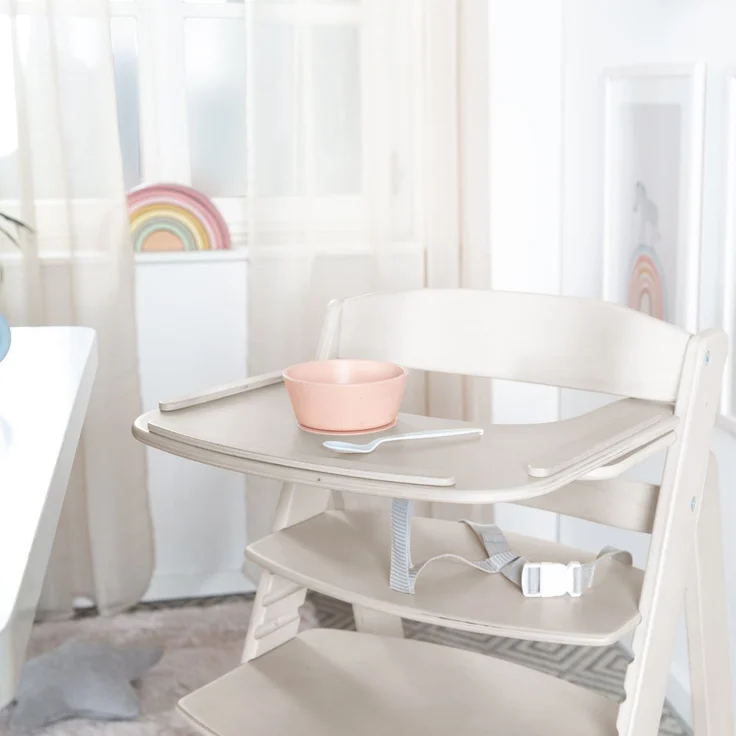 roba Essbrett aus Holz - Erweiterung & Zubehör für Hochstuhl Sit Up Flex - Kompatibel mit Gurtsystem und Hochstuhlauflagen - ab 6 Monaten - Stone washed – Bild 3