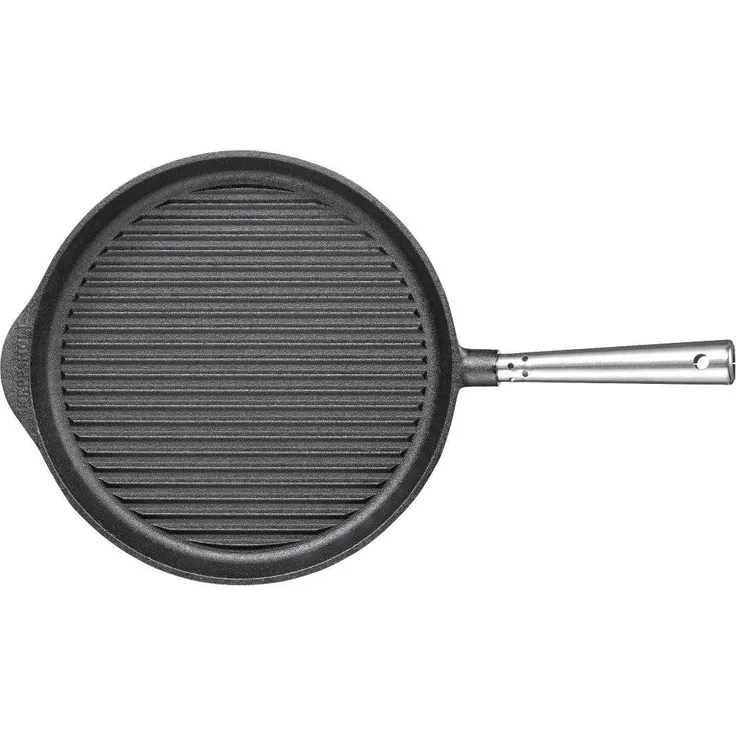 Grillpfanne 28 cm aus Gusseisen 0028 mit Edelstahlgriff, von SKEPPSHULT