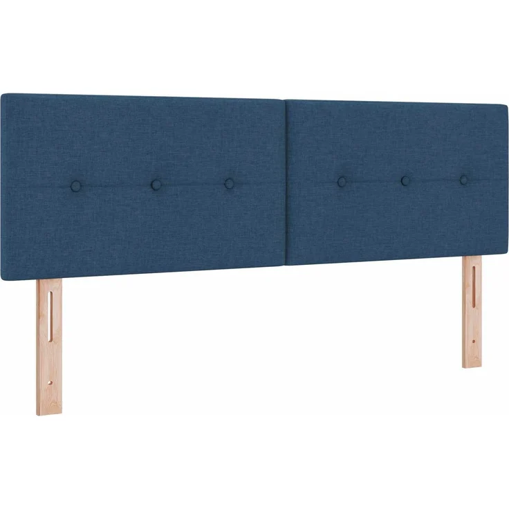 vidaXL Boxspringbett mit Matratze mit Kopfteil Blau 160 x 200 cm Stoff 3450522 – Bild 4
