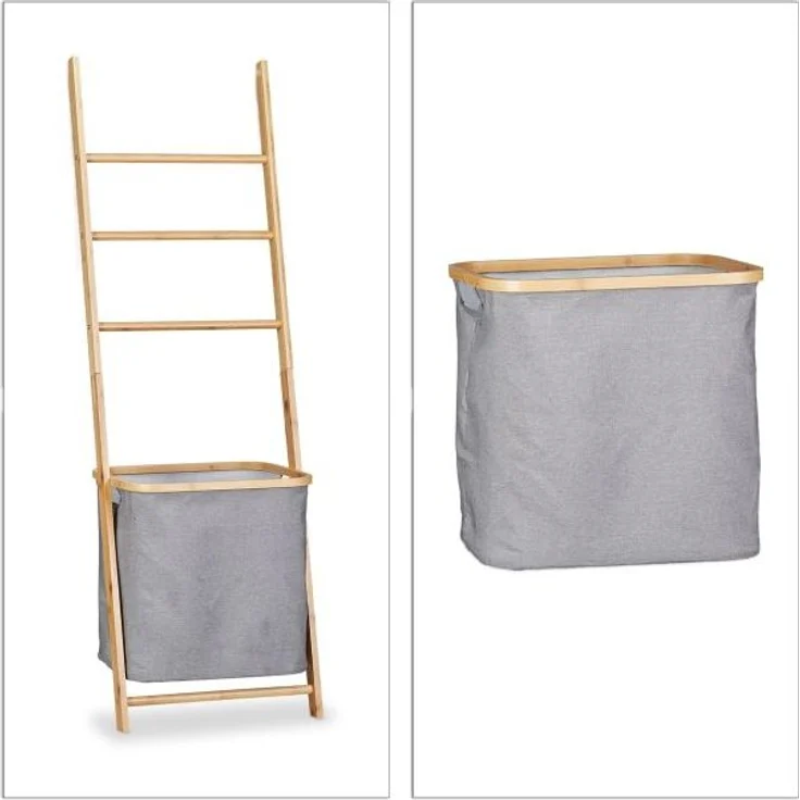 Handtuchhalter Bambus mit Wäschesack 10022148 – Bild 9