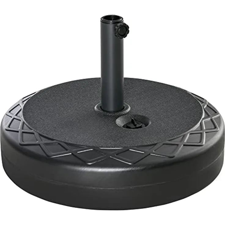 Outsunny Sonnenschirmständer, Schwarz, Kunststoff, 55x55 cm, passend für Schirmstangen Ø38/48 mm, stabil mit Wasserfüllung