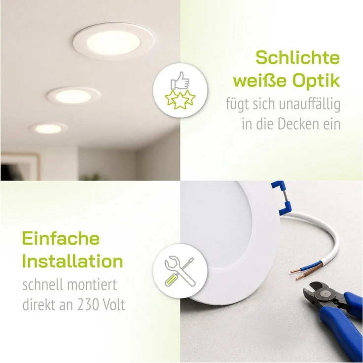 linovum LED Außen-Deckenleuchte WEEVO Einbauleuchte Einbauspot mit LED 5W neutralweiß IP44 Bad Spot, Neutralweiß – Bild 4