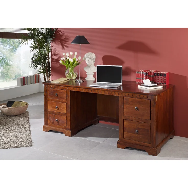 Schreibtisch Akazie 180x80x74 nougat lackiert OXFORD #529 – Bild 5