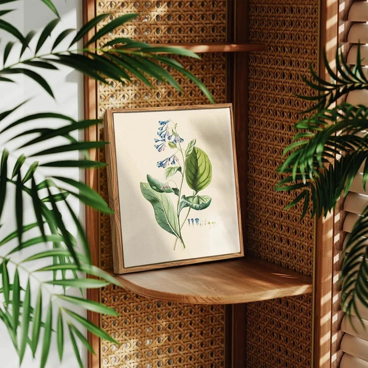 Vintage Botanische Leinwand Bilder mit Holzrahmen 20x25 cm Wohnzimmer Büro – Bild 2