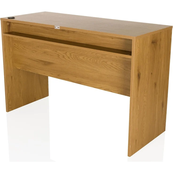 hjh LIVING Schreibtisch 120x50 cm BERGA – Moderner Scandi-Bürotisch Weiß/Eiche mit 2 Schubladen & Kabeldurchlass, Stabiler Arbeitstisch für Homeoffice, Büro & Wohnzimmer – Bild 9
