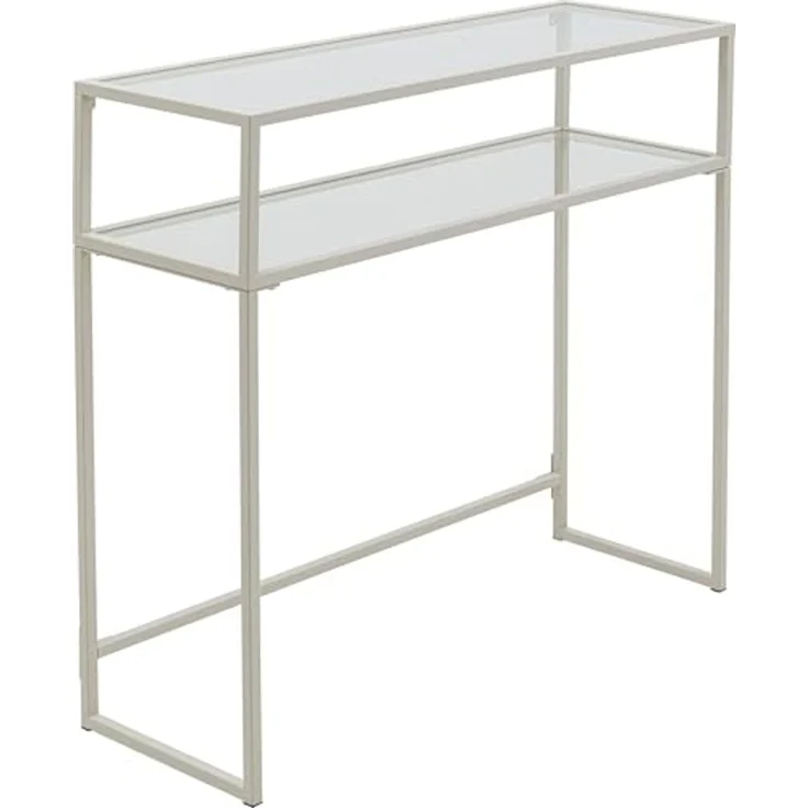 Kare Design Konsole Loft Greige, 80x85 cm Ablage aus Glas, Minimalistisch, Wohnzimmer, Flur – Bild 2