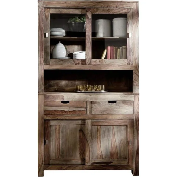 Buffet Sheesham 110x45x190 grau geölt NATURE GREY #64