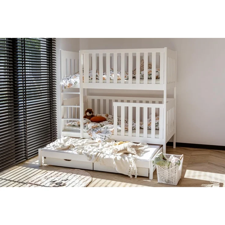 Kids Collective Etagenbett Kinderbett Hochbett 80x180, 90x200 cm mit Ausziehbett Lattenrost, Ausziehfunktion, 2 Schubladen, extra hoher Rausfallschutz, 200x90 cm – Bild 6