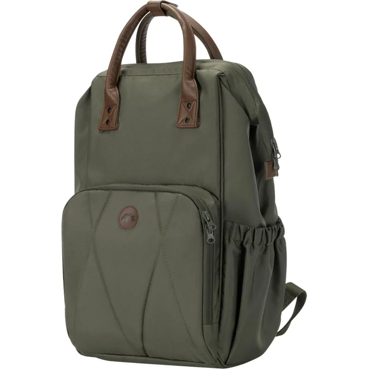 Bebeconfort Baby Wickelrucksack, Wickelauflage Inklusive, Mineral Green | Wickeltasche Kinderwagen mit Großen Taschen, Isolierte Fächer, Gurte zum Befestigen am Kinderwagen, Elegante Lederdetails