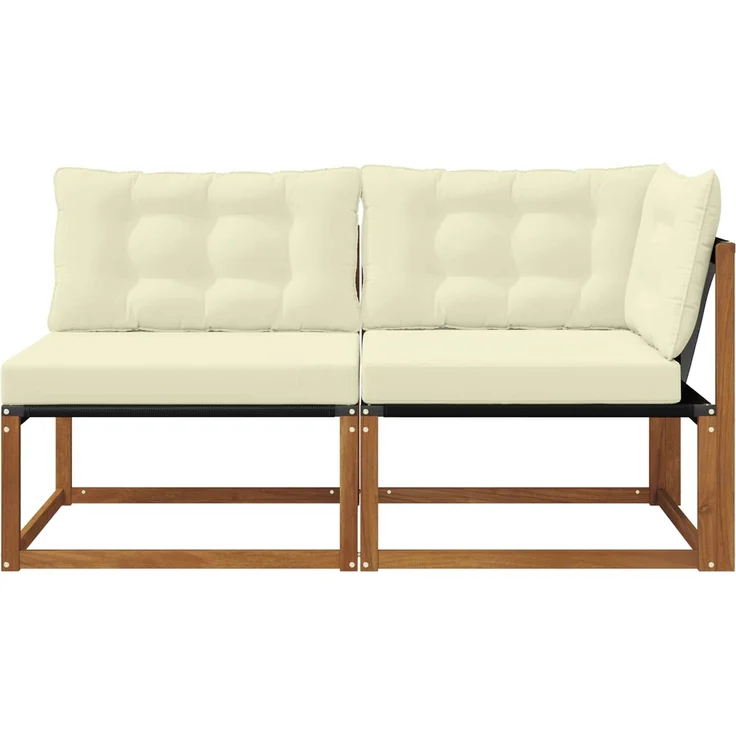vidaXL Mittel- und Ecksofa 2 stk. 2-Sitzer Massivholz Akazie 900649 – Bild 5