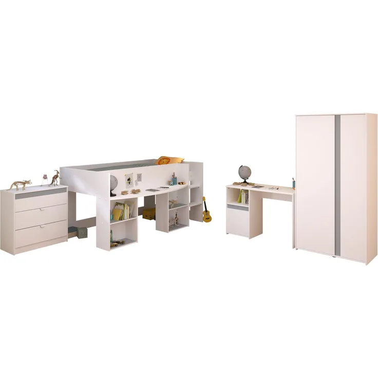 Parisot 'Pirouette 11' 4-tlg. Kinderzimmer-Set, Holz weiß