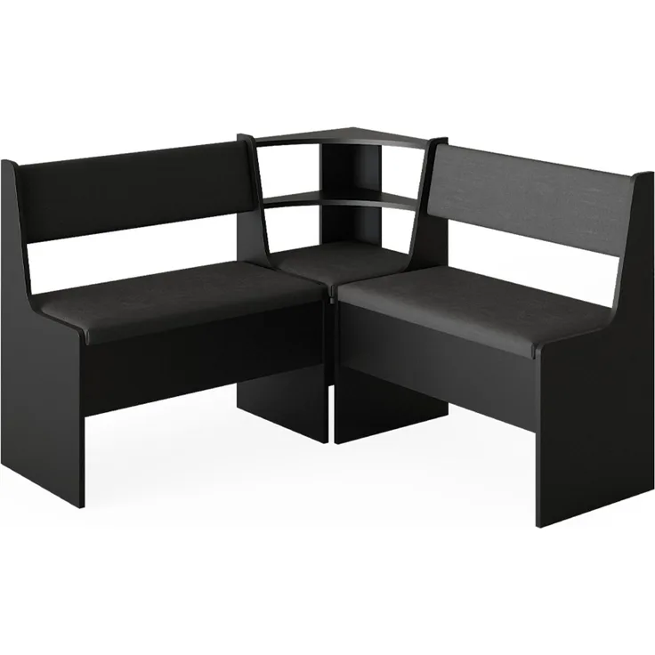 Esszimmer-Eckbank Roman Schwarz 120 x 120 cm Vicco