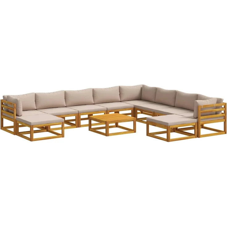 vidaXL Sofa-Set 11 stk. Natur Massivholz Akazie 3417231 – Bild 2