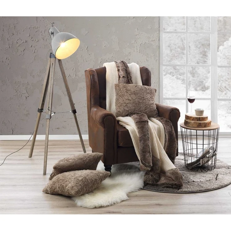 merinos Teppich CARRARA, Ø 160 cm, Polypropylen, Holzoptik, rund, Höhe: 13 mm, Kurzflorteppich, maschinengewebt – Bild 3