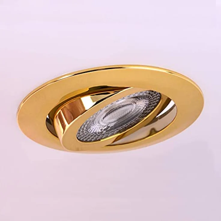 Maxkomfort K O M F O R T 6x LED Einbaustrahler Ultraflach 5W Gold, schwenkbar, warmweiß, 230V, 30mm hoch, 360 Lumen, langlebig – Bild 5