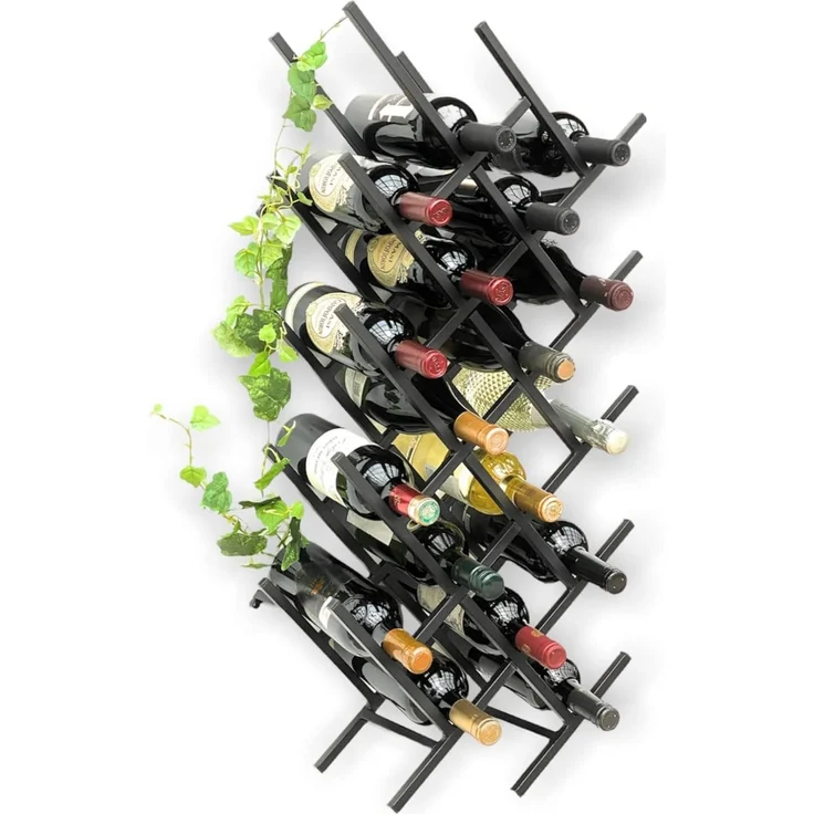 DanDiBo 2er Set Weinregal Metall Schwarz Wand erweiterbar für 18 Flaschen Acord Flaschenregal 96279 Flaschenständer Weinflaschenhalter Flaschenhalter – Bild 7