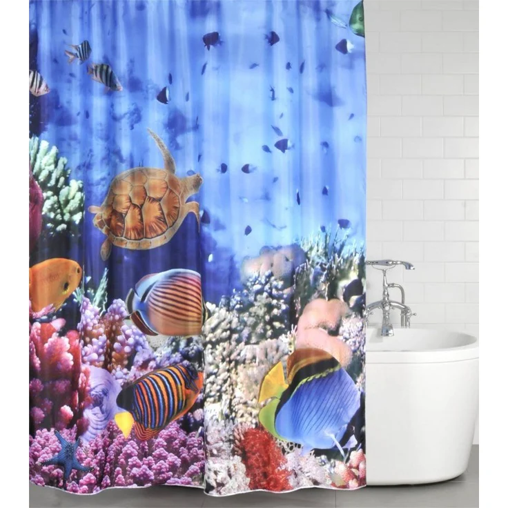 Sanilo Duschvorhang Ocean 180 x 200 cm, 100% wasserdicht, Anti-Schimmel-Effekt, hochwertige Qualität – Bild 1