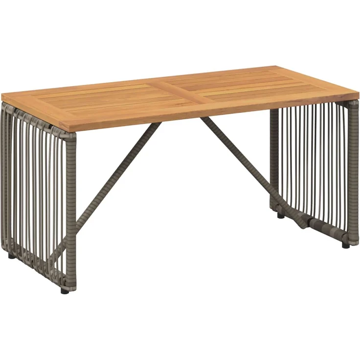 vidaXL Tisch für Outdoor Grau und Braun 80 x 40 x 40 cm Poly-Rattan 42025165 – Bild 2