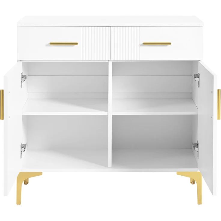 Moderner Schuhschrank mit Schubladen Landhausstil Weiß 80cm Breite Stauraum für Flur und Diele Garderobe Schuhkommode Schuhregal mit Türen und Schubladen für bis zu 20 Paar Schuhe mit Kippsicherung, 79.5cmx35cmx80cm, Weiß – Bild 9