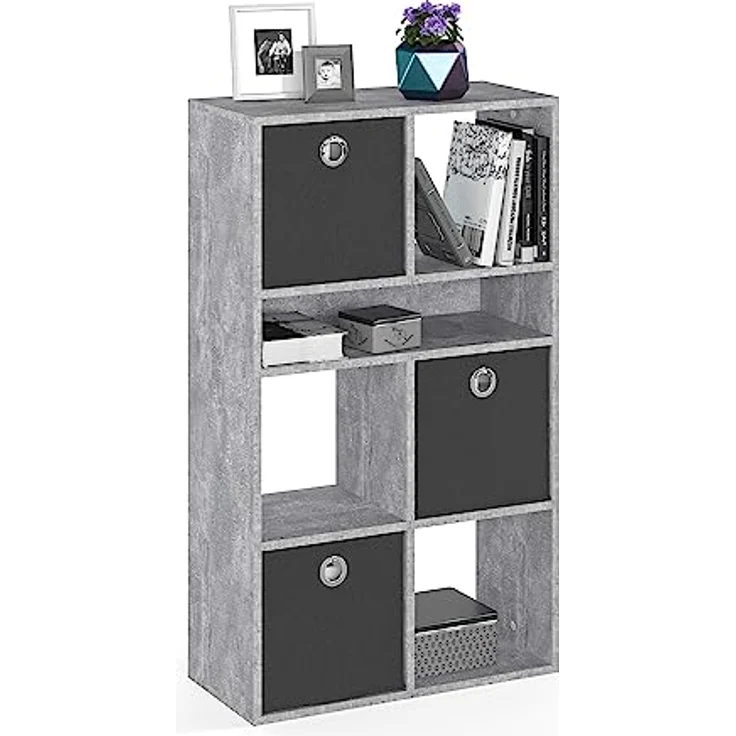 KOMTO Bücherregal RIM6 Regal Bücherregal Standregal Würfelregal Büroregal, Bücherschrank für Kinderzimmer Wohnzimmer 65,8 х 30,7 х 112,5 cm – Bild 5