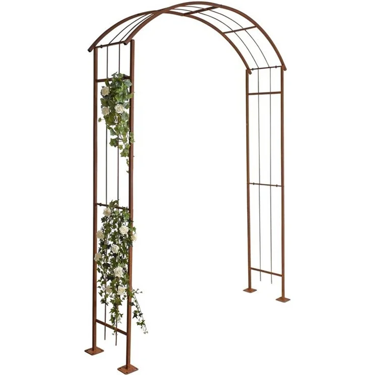 Rosenspalier Rosenbogen Torbogen 160 cm Rankhilfe Rost Metall Kletterhilfe Bogen – Bild 8