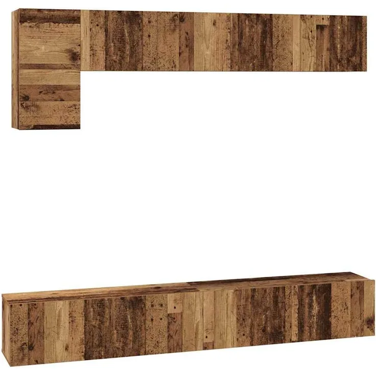 vidaXL TV-Schrankset Wandmontiert 5 pcs Altholz Holzwerkstoff 3393195