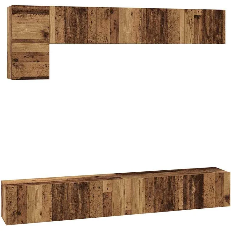 vidaXL TV-Schrankset Wandmontiert 5 pcs Altholz Holzwerkstoff 3393195 – Bild 1