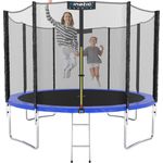 KINETIC SPORTS Trampolin Outdoor SALTO - Kindertrampolin Gartentrampolin Set mit Leiter, Netz, Randpolster, USA Sprungtuch, Ø 183 cm